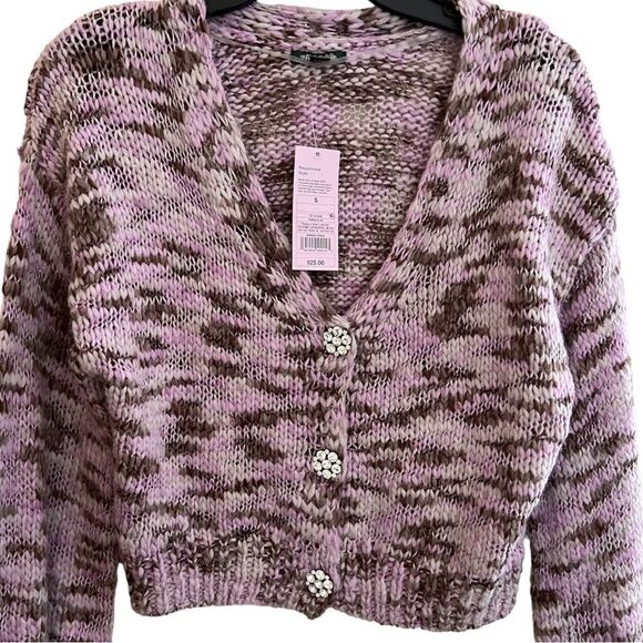 😊3/$30 NWT Wild Fable cropped space dye cardigan Sz S Sparkly buttons - Picture 1 of 10